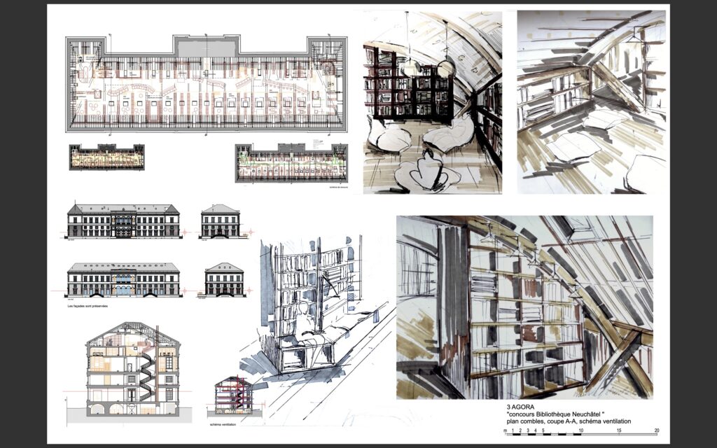 Ausbau des Lateinkollegs zur Bibliothek (Architektenwettbewerb)